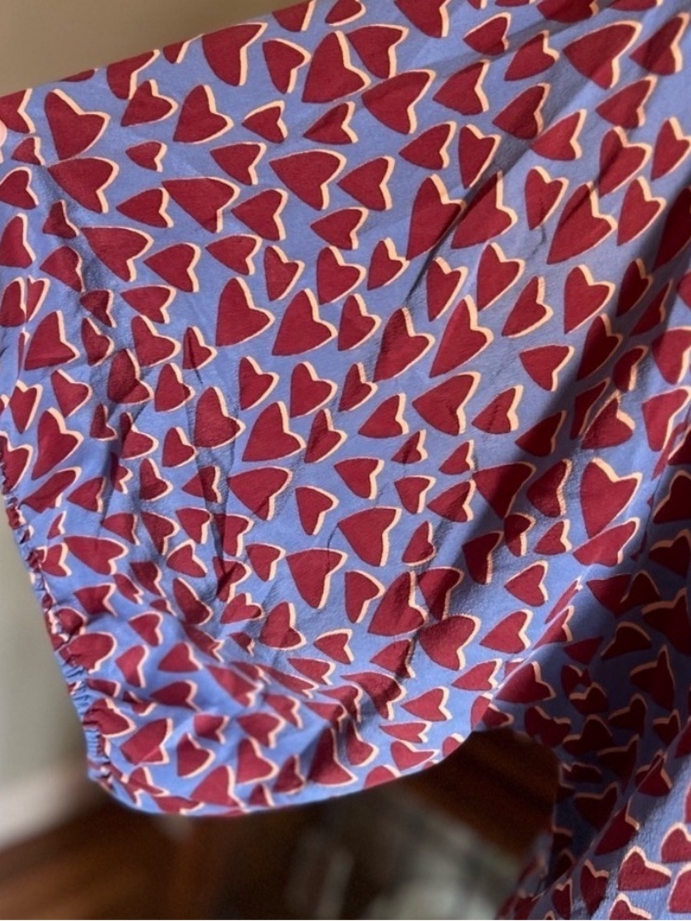 Anthropologie Blue Heart Print Blouse - Picture 6 of 8